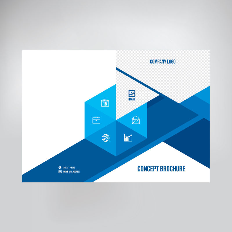 蓝色商务封面矢量图