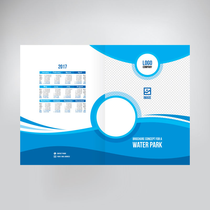 蓝色主题宣传性封面矢量图