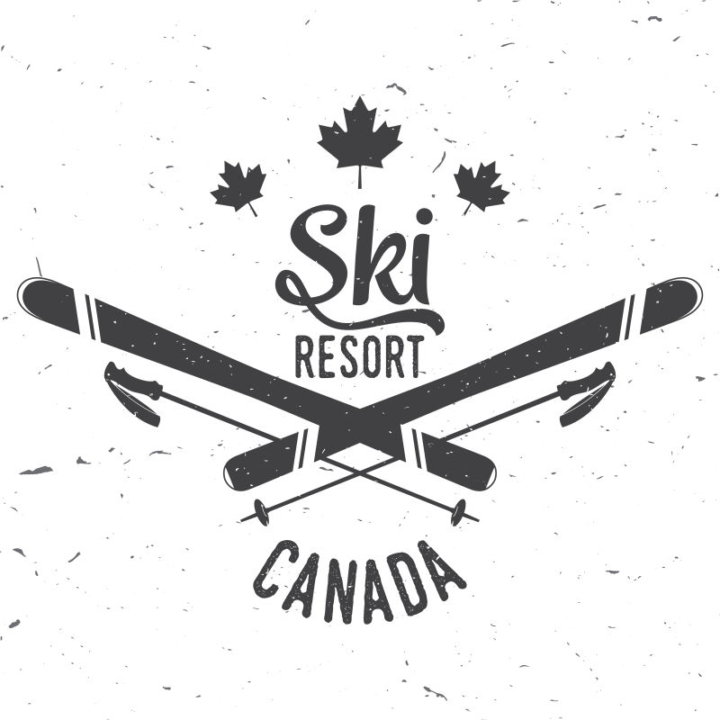 滑雪胜地徽章矢量图