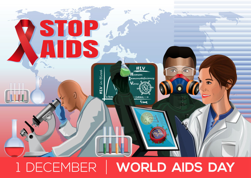 世界艾滋病日海报插图矢量设计
