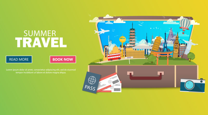 矢量旅行概念插图