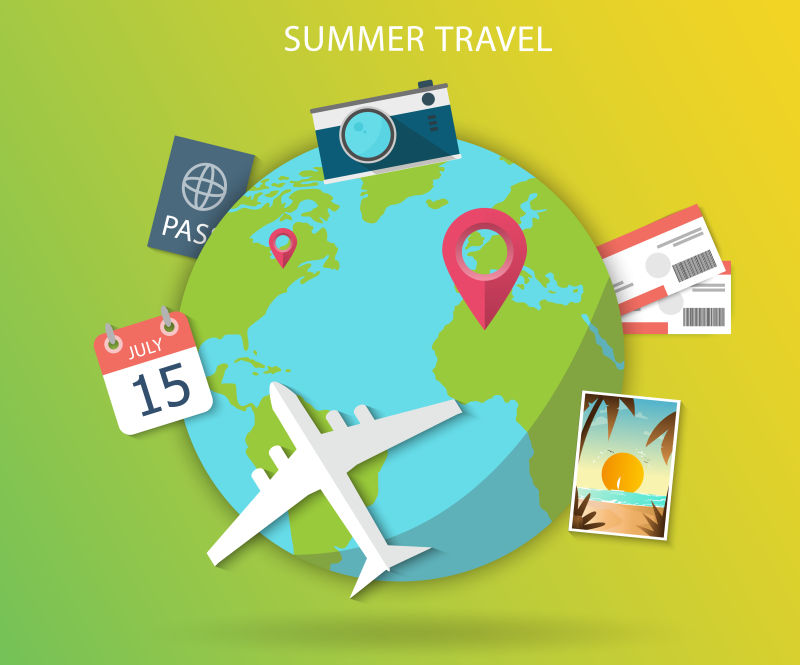 矢量世界旅行概念插图