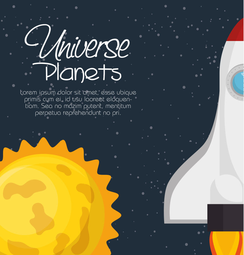 宇宙行星空间概念设计矢量