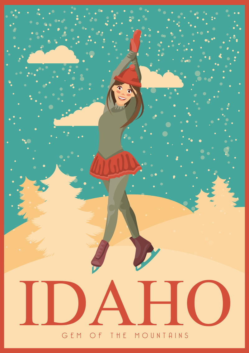 矢量的爱达荷州旅游海报