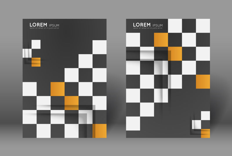 矢量方形图案杂志封面