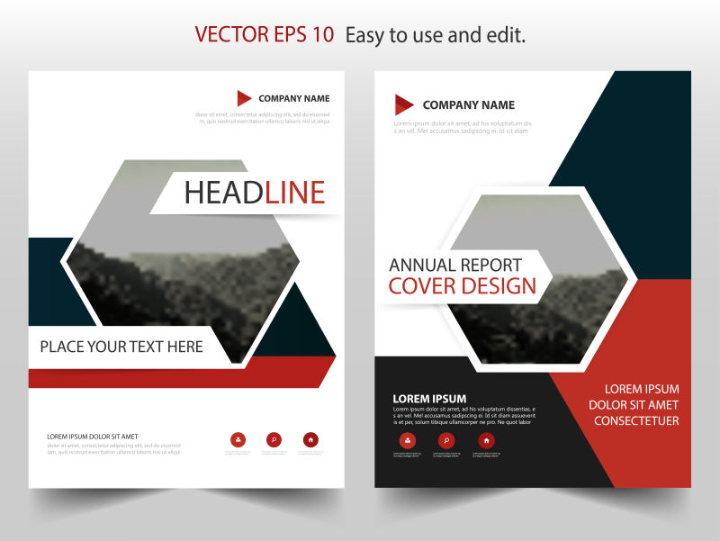 矢量的六边形图案封面设计