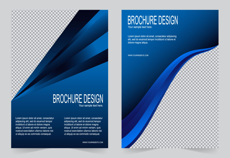 矢量的蓝色商业宣传册封面设计