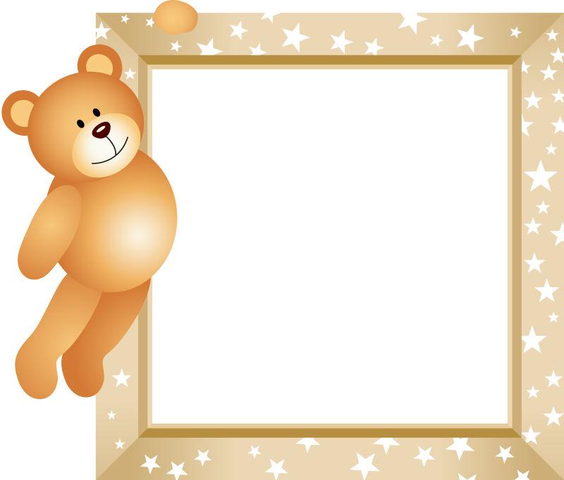 矢量黄色小熊框架设计