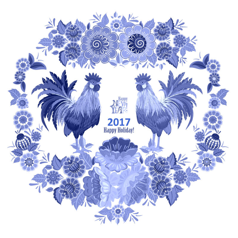 创意的紫色公鸡插图矢量设计