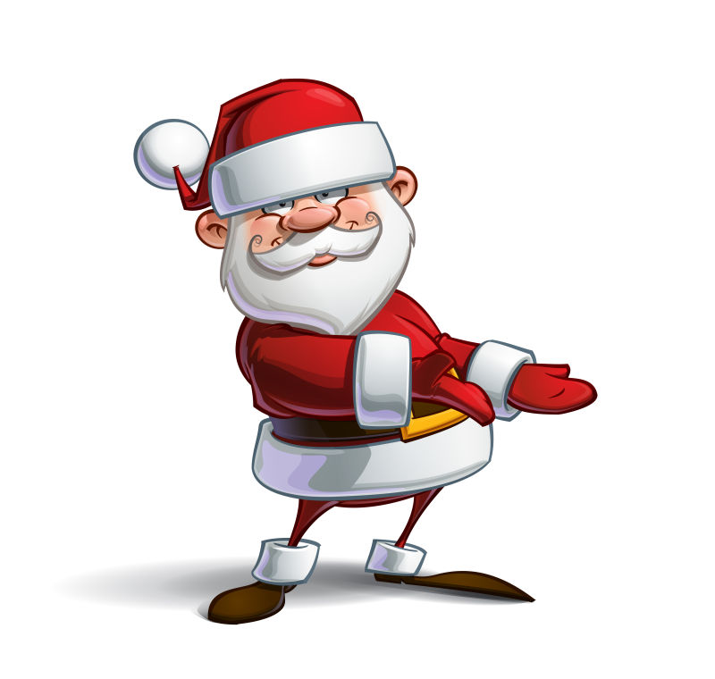 矢量快乐的卡通圣诞老人
