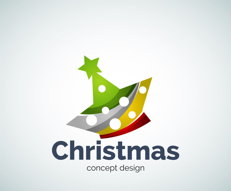 矢量圣诞和新年明星的装饰标志