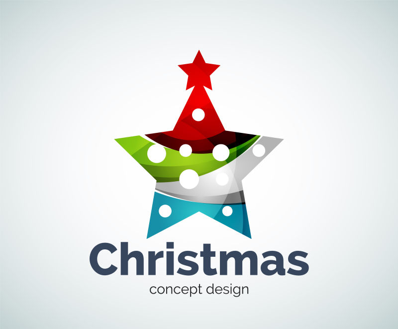 矢量圣诞节或新年明星装饰的标志