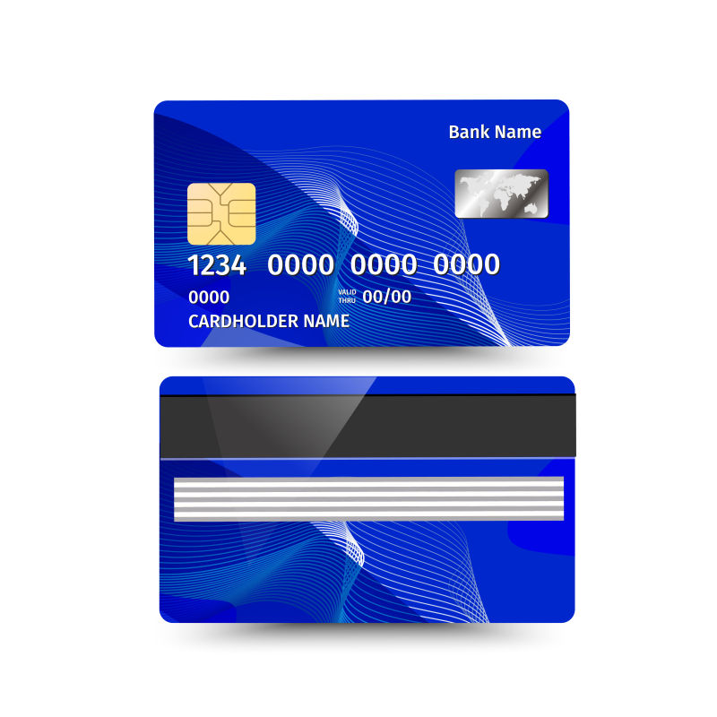 矢量蓝色抽象设计的信用卡