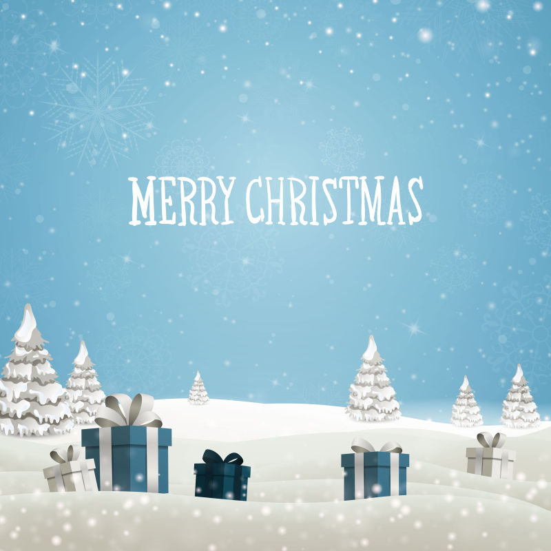 矢量雪地上的礼品盒