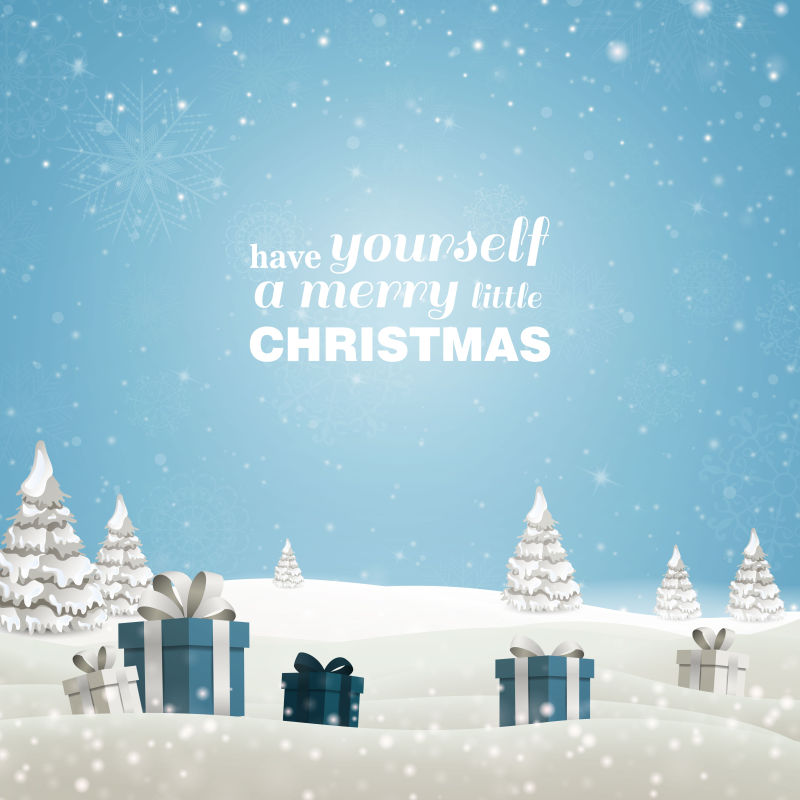 圣诞礼物盒设计的矢量卡片