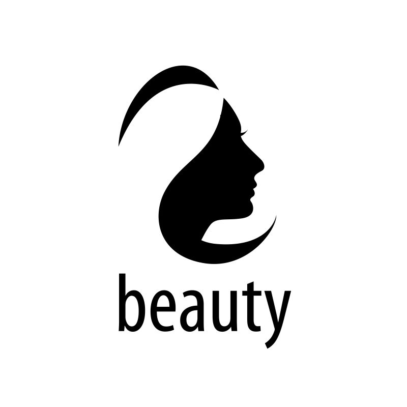 白发黑头的美发标志矢量创意logo设计