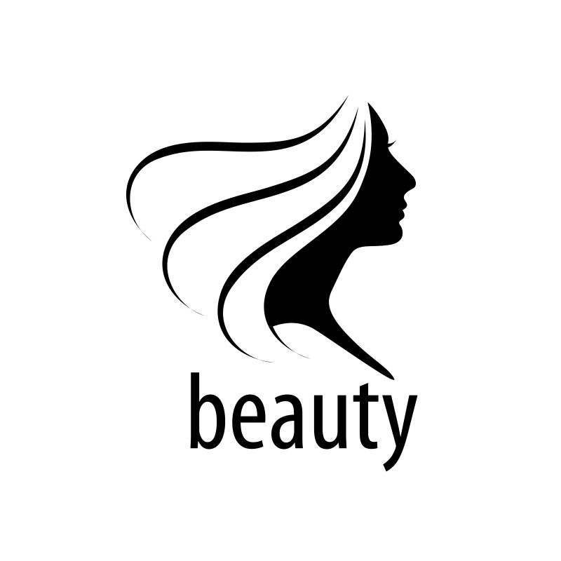 黑白美发标志矢量创意logo设计