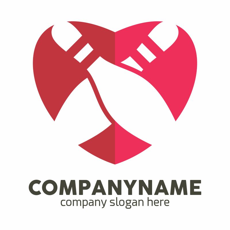 心形保龄球矢量标志