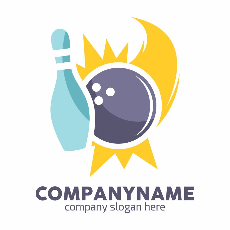 撞击的保龄球矢量logo