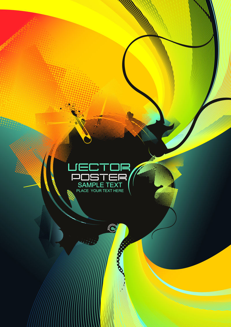 现代抽象矢量设计海报
