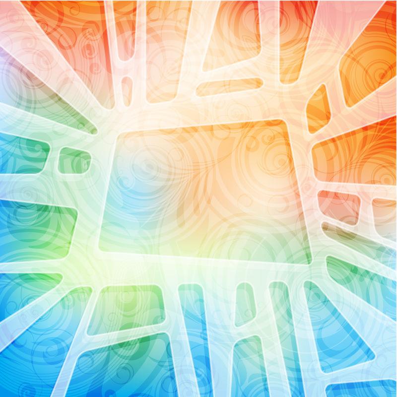 矢量彩色框架装饰背景