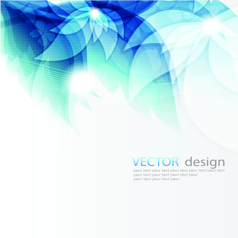 绿叶抽象封面背景矢量