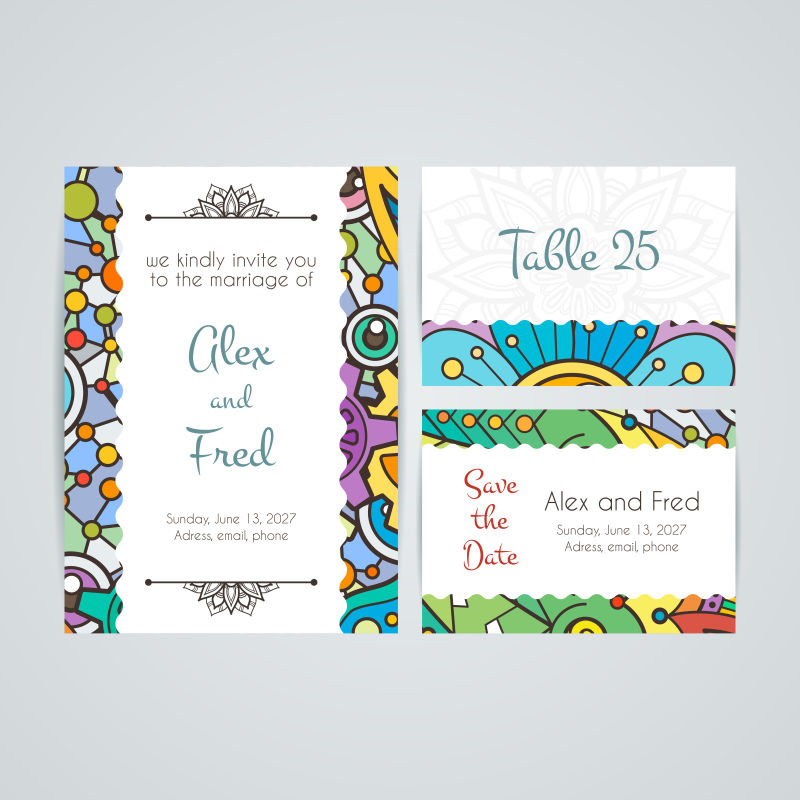 矢量彩色宣传海报小册子