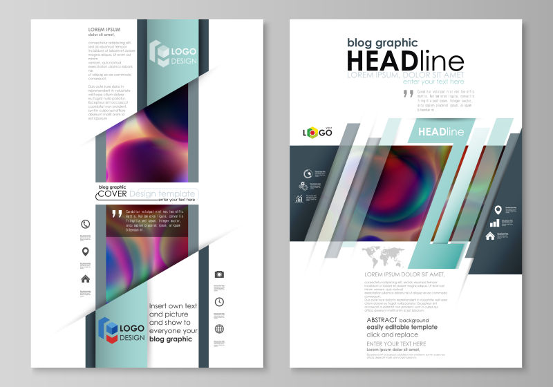 创意矢量几何元素的宣传封面设计