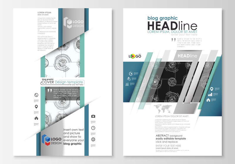 抽象矢量平面宣传册设计