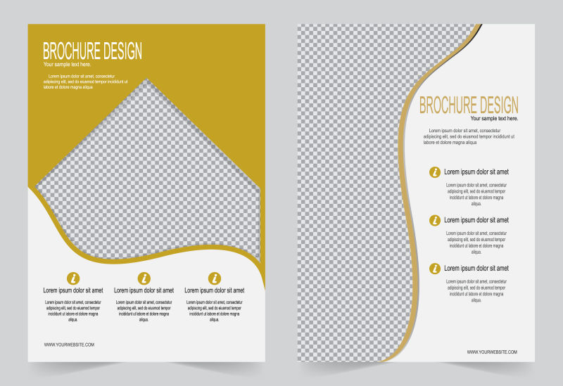 抽象简约黄色背景宣传册设计矢量图