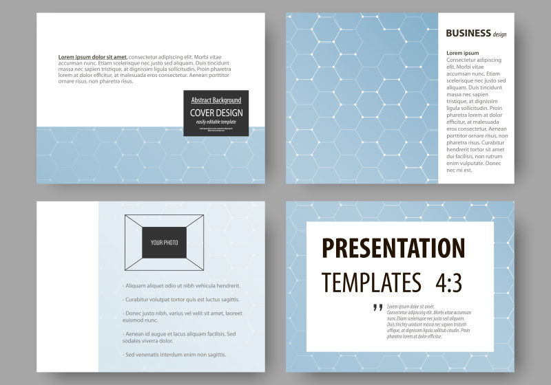 创意矢量现代商业风格的幻灯片设计