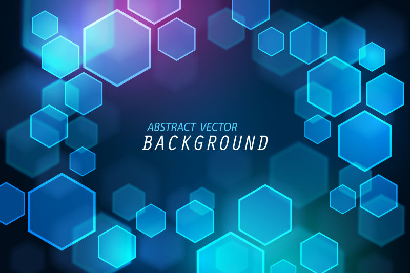 矢量抽象六边形元素创新背景