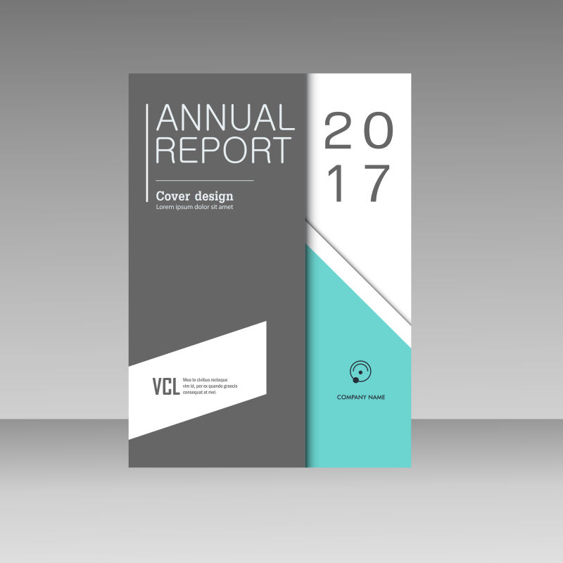 简约的灰白色宣传册设计矢量图