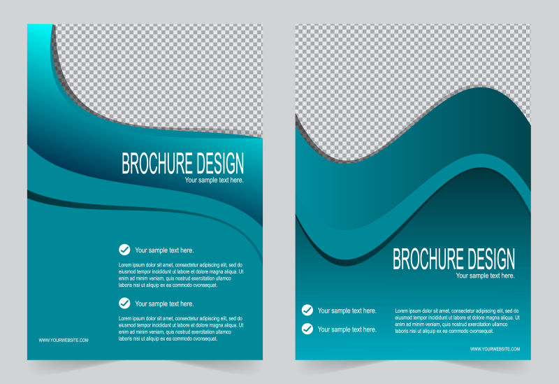 矢量蓝色抽象现代宣传册平面设计