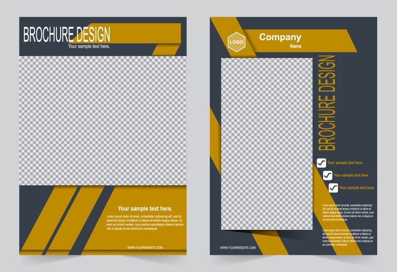 创意矢量黄色黑色宣传册设计
