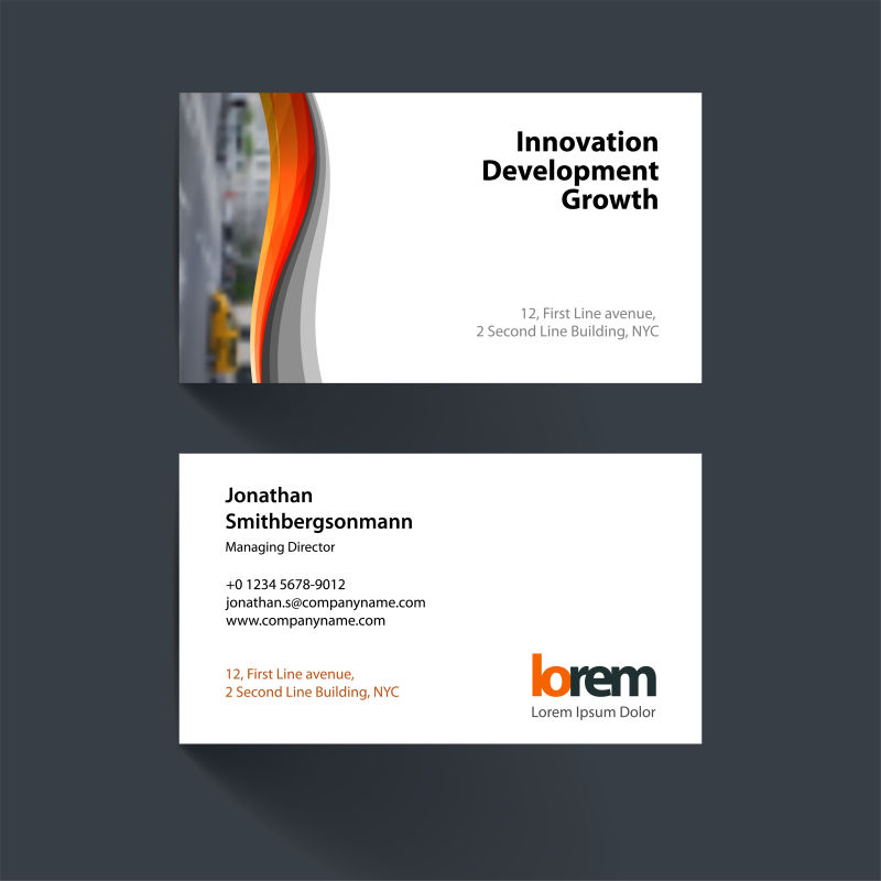 企业形象卡片矢量插图