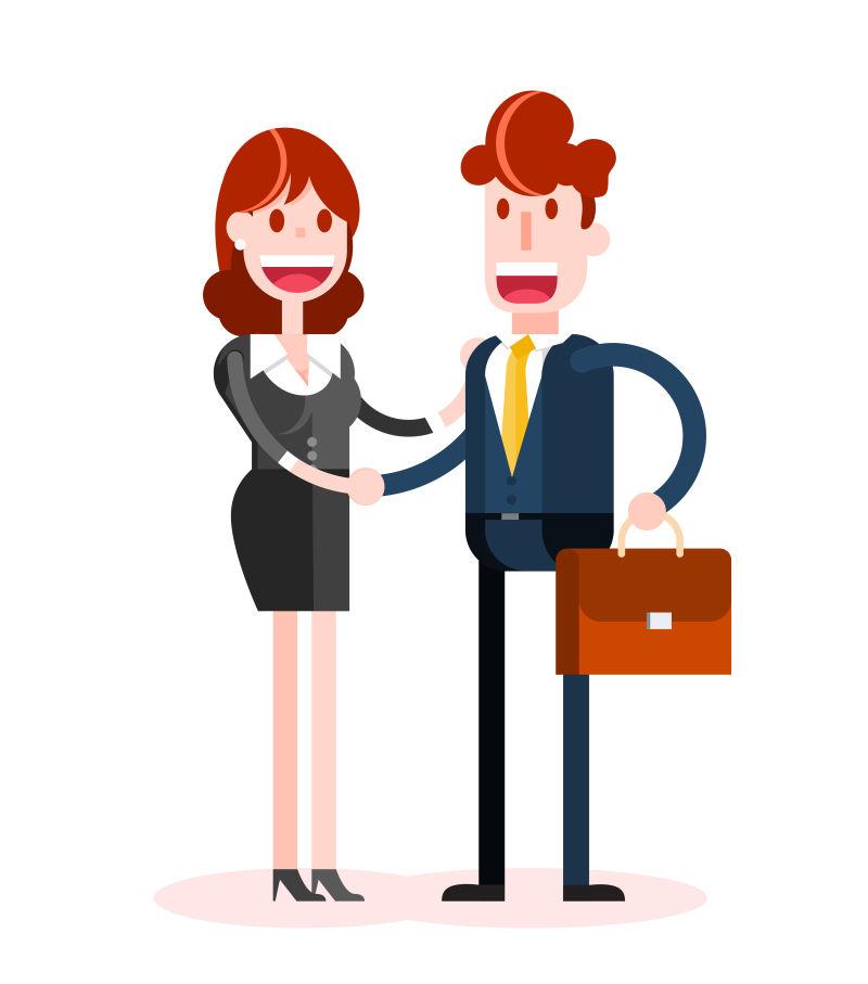 男士和女士握手矢量