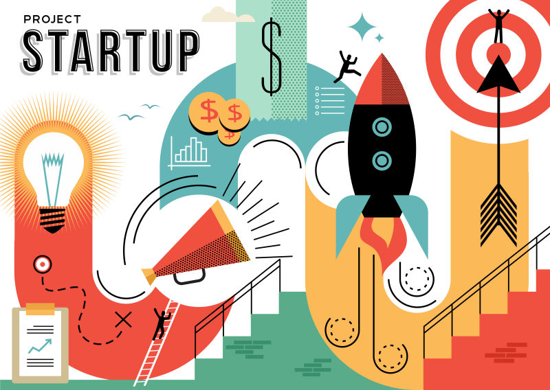 成功的工作理念矢量