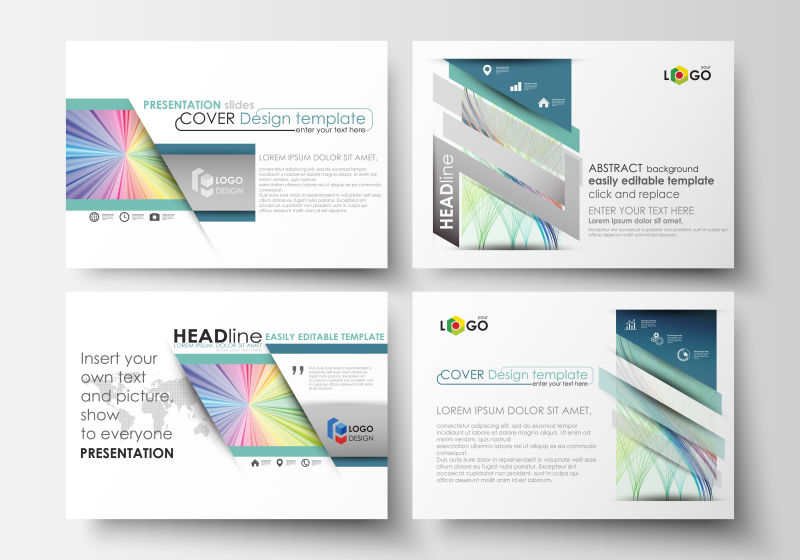 简单的抽象白色调宣传册设计矢量图