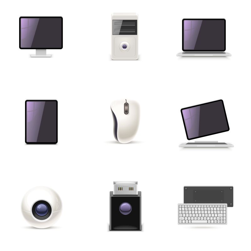矢量设计3d电子设备标识