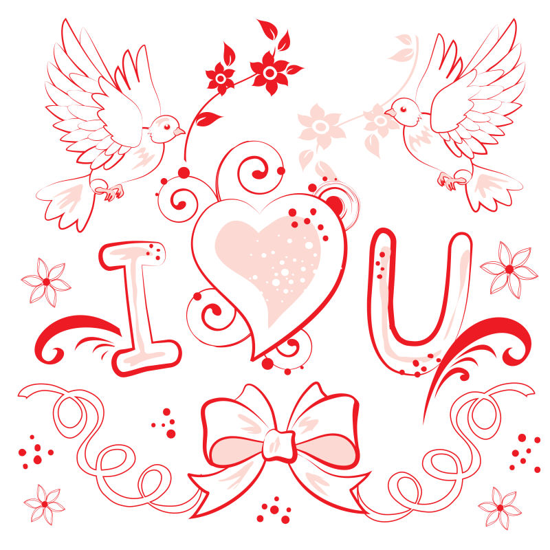 矢量我爱你情人节背景