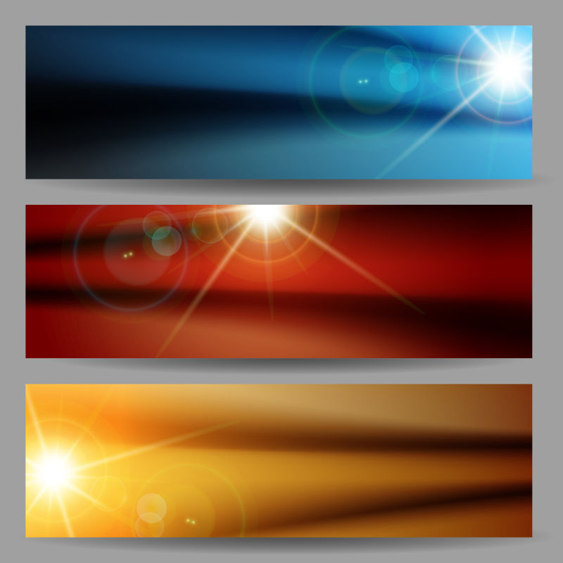 矢量闪耀太阳光线抽象横幅设计