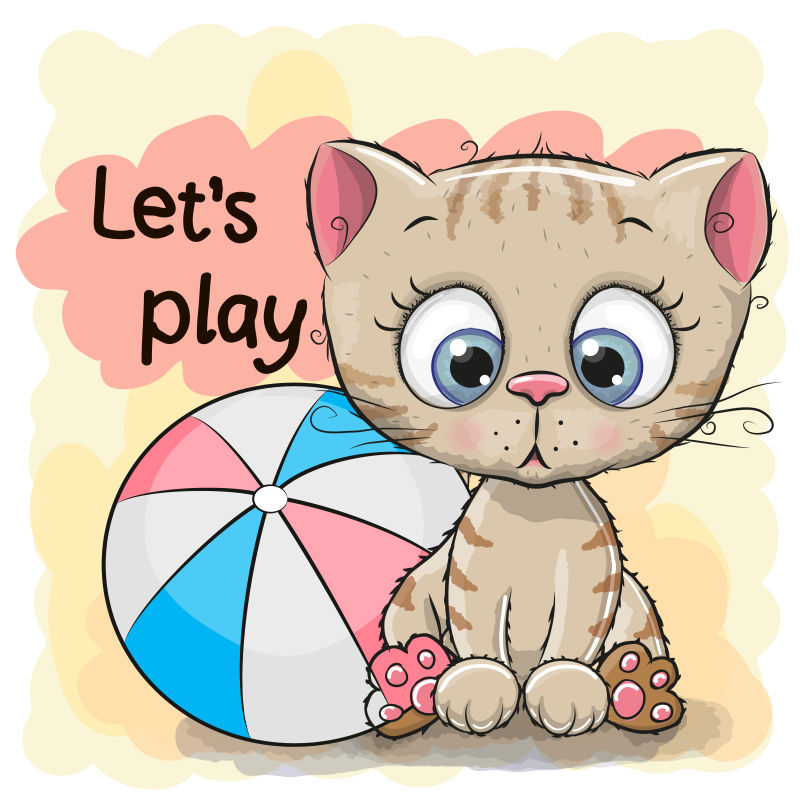 矢量可爱的小猫