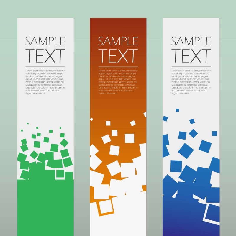 矢量几何方形横幅设计