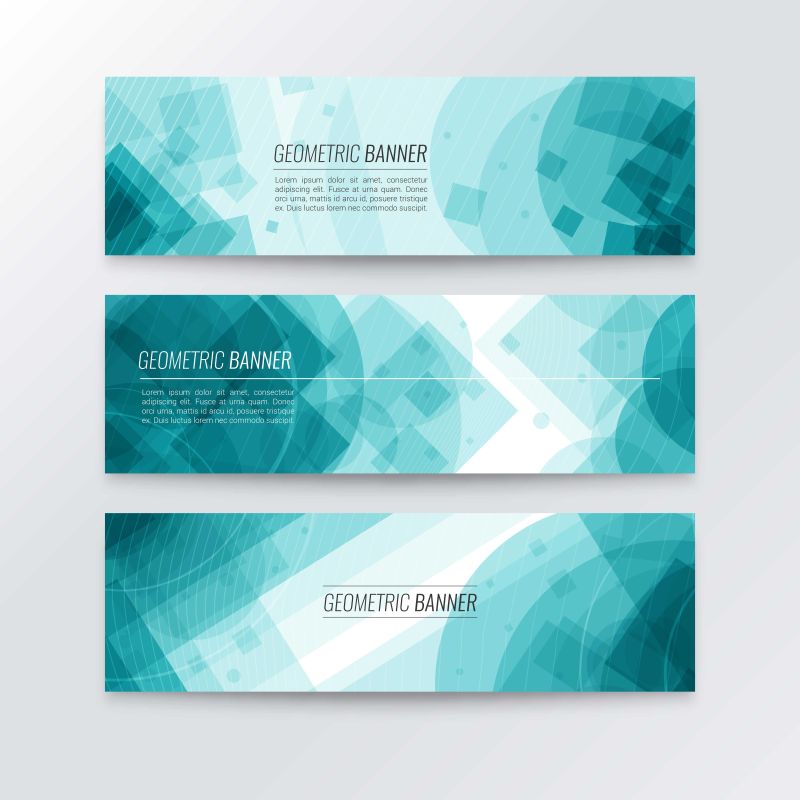 矢量蓝色几何横幅设计