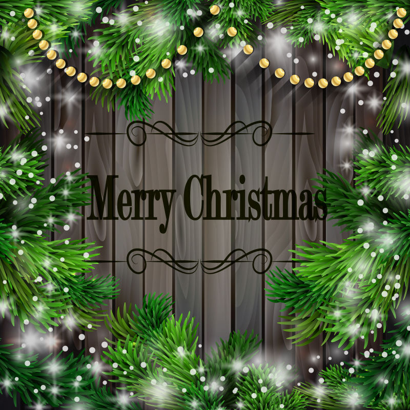 圣诞节设计木背景矢量