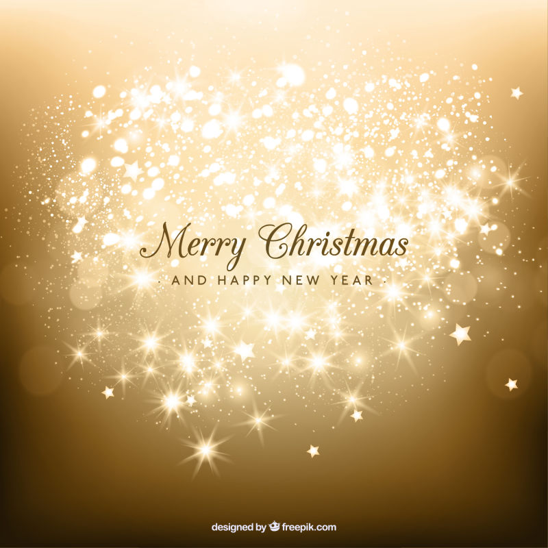 矢量圣诞金色闪光背景