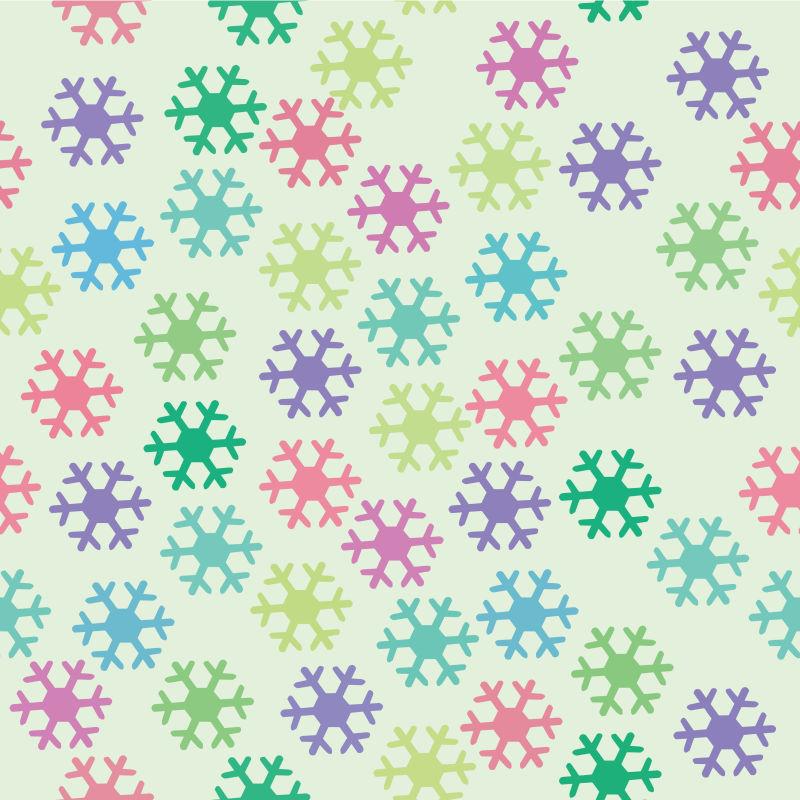 霓虹雪花图案矢量