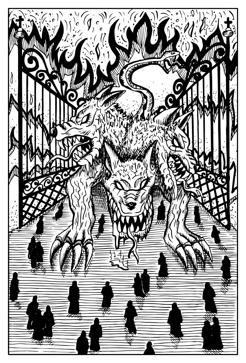 矢量的地狱犬插图