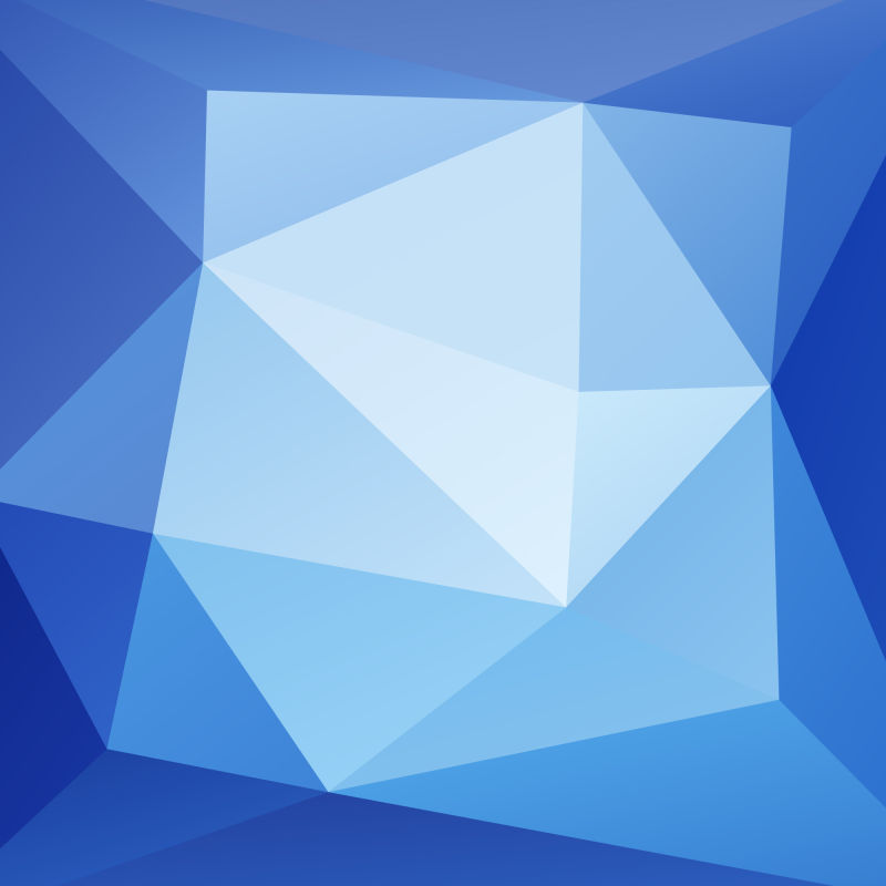 创意矢量蓝色渐变抽象立体三角背景